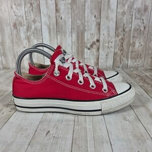 Converse Chuck Taylor All Star Low Top‎ Red Canvas Sneakers Womens 6